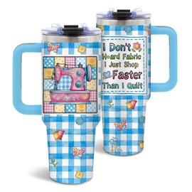 DUUV Sewing Gifts for Sewing Lovers, Birthday Tumbler for Women, Quilting Gifts for Quilters, Quilting Crochet Lover Gift for Mom, 40 Oz Tumbler with Handle