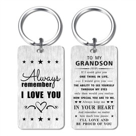 Gezxin To My Grandson Keychain Gifts- Proud Grandson Birthday Gifts Ideas from Grandma Nana- I Love My Grandson Christmas Xmas Valentines Father's Day Presents