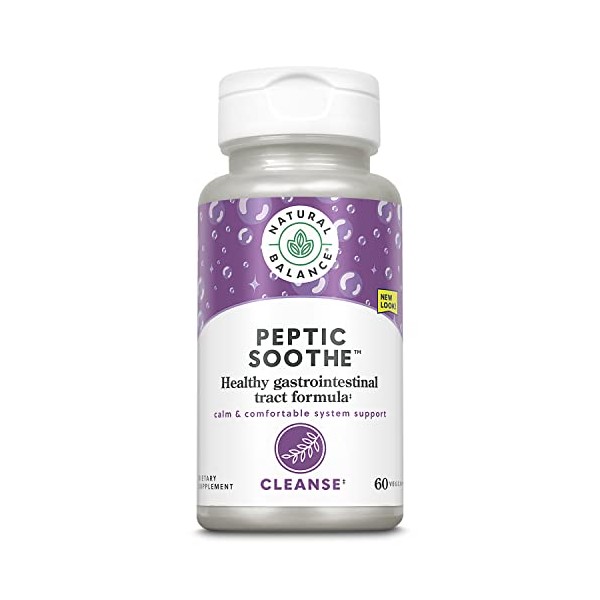 Natural Balance Peptic Soothe | Gastrointestinal Formula for Healthy Digestion Support | with Zinc Carnosine, L-Glutamine & Mastic Gum | 60 VegCaps