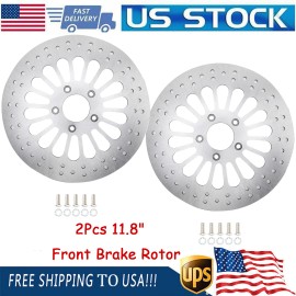 carauto2000 11.8" Front 2 Brake Rotors for Harley Touring Road King Electra Glide FLHX FLTRX