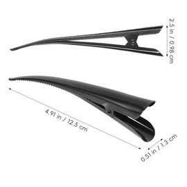 Tofficu 3 Piezas Pinzas de Picos de Pato de Metal Largas 12.5cm, Picos de Garza Profesionales para Cabello Grueso, Clips de Cocodrilo Antideslizantes 
