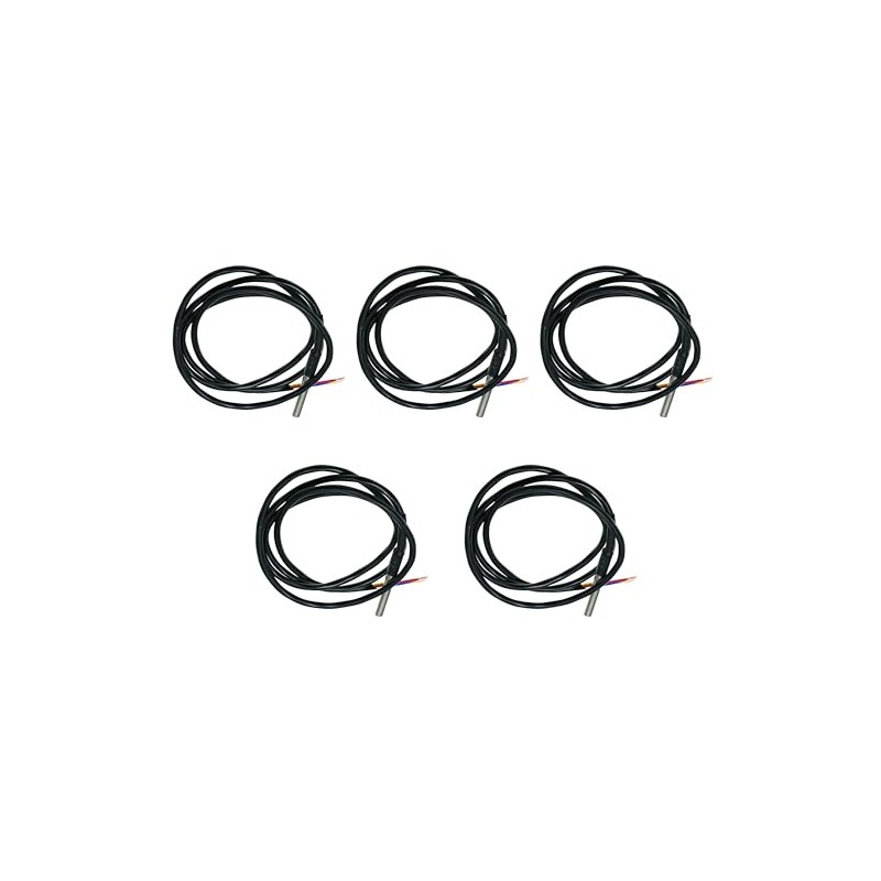 Waterproof DS18B20 Temperature Sensor Probe (5PCS) – Stainless Steel Encapsulated,