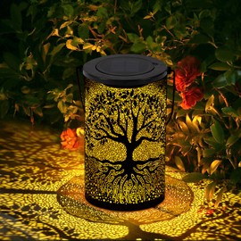 Fastruggle Solar Lanterns Outdoor Waterproof Hanging Tree of Life Solar Lights Big Tree Solar Powered Table Lights Decorations Gifts for Women Mom Grandma LED Lanterns Garden Decor for Yard, Patio