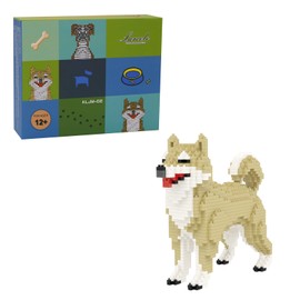 Larcele 814 Pieces Micro Dog Building Blocks Toy Bricks Set Mini Pet Building Blocks KLJM-02 (Female Shiba Inu)