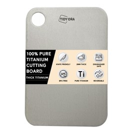 Tidyora Titanium Cutting Board, Small 12” x 8” - 2MM Thick Premium Titanium Chopping Board - 100% Pure Titanium Cutting Boards for Kitchen - Double Sided, Ideal for Chopping, Slicing & Dicing