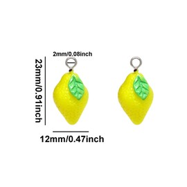 Honbay 20 colgantes de resina de limón, colgantes pequeños para pendientes, collares, pulseras, llaveros, manualidades