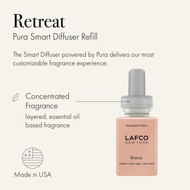 LAFCO New York Pura Smart Device Refill, Retreat - Vial Delivers Up to 2 Weeks of Fragrance Life - Made in The USA