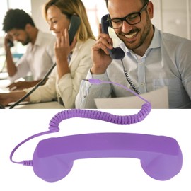 Cordless Retro Telephone Handset, Radiation Proof USB Handset for Cell Phones, Black (#3)