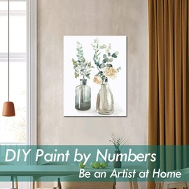 CICISTORY Paint by Numbers Adult DIY Oil Painting Canvas Set with 4 Brushes and Acrylic Pigment for Women Home Decoration 40 x 50 cm (without Frame)