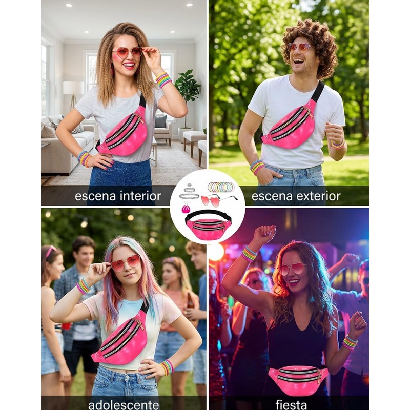 16 Piezas Ropa De Los 80s Para Mujer, Disfraz De