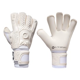 Elite Sports Goalkeeper Gloves with Double Wrapped Thumb and Durable Latex. Reinforced Backing Foam on the Shock Zone with AVM Fabric and 4 Removable Finger Protectors for Extra Finger Support.