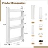Epicover 4 Tiers Slim Rolling Storage Cart, 3.5 in Slim