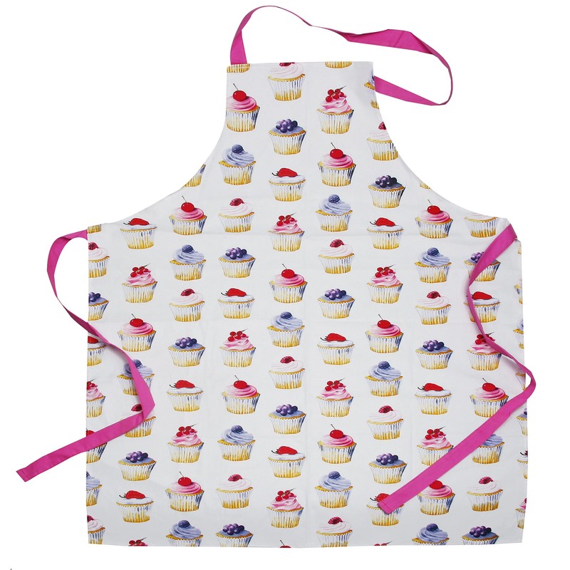 Beautiful Cotton Apron With Pretty Cupcake Design