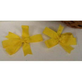 Unbranded 2 Yellow Grosgrain Hair Bows – Uses:  Christmas Ornament, Pkg. Tag - 5” – #15C
