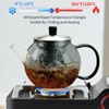28OZ Glass Teapot with Infuser Stovetop Safe, 800ml Borosilicate Glass