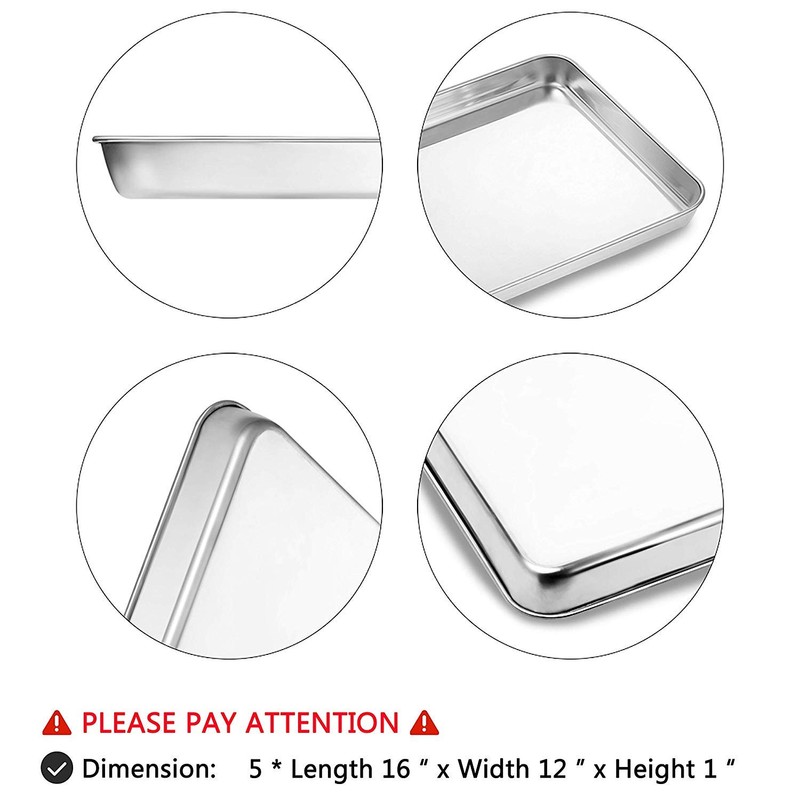 Bastwe Baking Sheet Set of 5, Stainless Steel 5-Piece Cookie