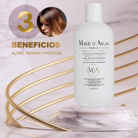 Marie d'Argan Shampoo Multiprotector 500 ml con Queratina, Provitamina B5, Argán y Filtros Solares Nutre, repara y protege para todo tipo de cabellos