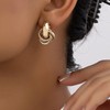 Chunky Gold Knot Earrings for Women Gold Geometric Drop Dangle