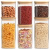 ComSaf Airtight Glass Storage Canister with Lids (0.7Qt/1.2Qt/1.6Qt) Set of