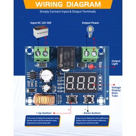 LYLANMO 8PCS DC Voltage Protection Digital Low Voltage Protector Disconnecting Switch Cut-Off Over-Discharge Protection Module for 12-36V Lead Acid Lithium Battery