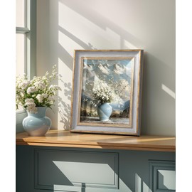 Afuly Photo Frame 8x10 Vintage Picture Frame 10×8 inch Grey Gold Wedding Friends Birthday Family Women Grandma Mom Gifts for Desk Tabletop Wall with Mounts Antique Retro Display Decoration