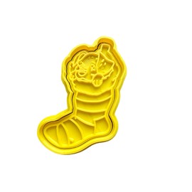 The Cookie Cutter Hub Christmas Stocking Cookie Cutter and Matching Embossing Cookie Cutter Clay Baking Decoration