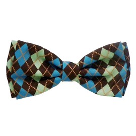 Huxley & Kent Bow Tie for Pets | Teal Argyle (Extra-Large) | Velcro Bow Tie Collar Attachment | Fun Bow Ties for Dogs & Cats | Cute, Comfortable, and Durable | H&K Bow Tie