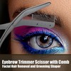DINNAT Eyebrow Scissors with Comb, Facial Grooming Scissors Kit, Professional