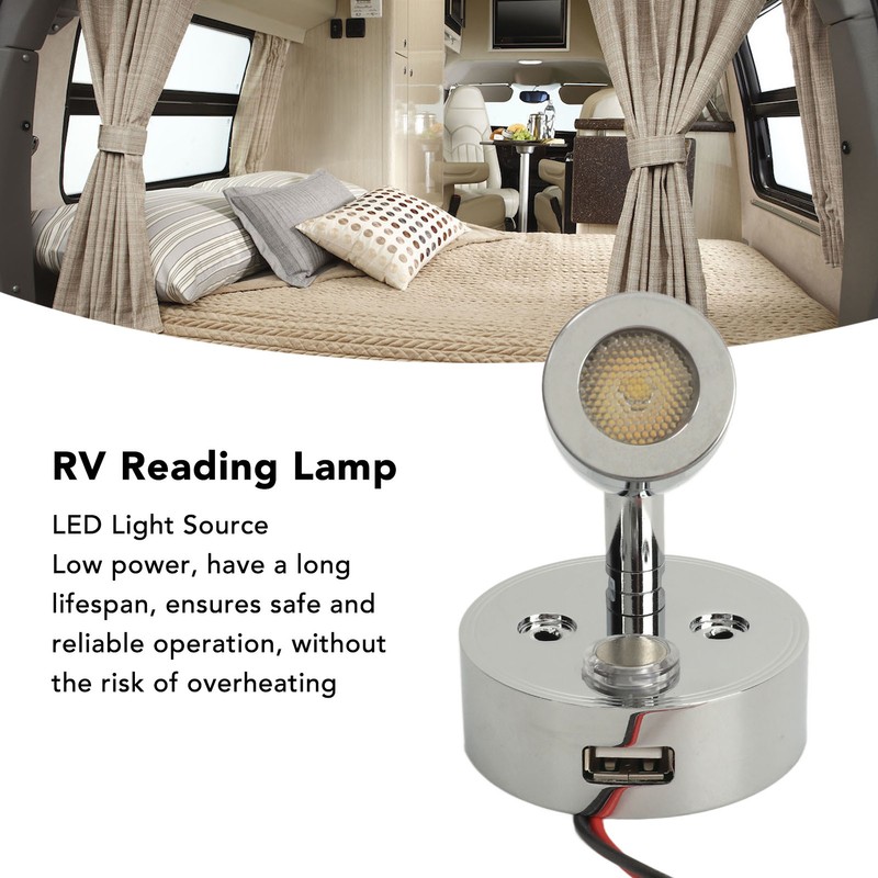 DC 10‑30V RV Reading Lamp Touch Control Adjustable Brightness Interior