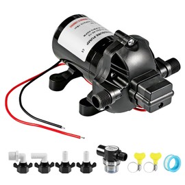 Jack Boss RV Water Pump, 12V 3.0 GPM Camper RV Water Pump, 45 PSI Self Priming Pump with Pressure Switch, On Demand Diaphragm, for RV Boat Sprinkler Agricultural and Garden Irrigation