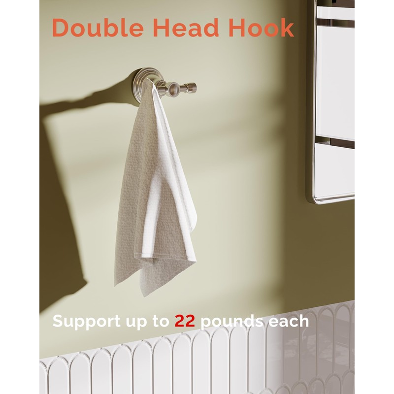 WZKALY Towel Hook for Bathrooms 2 Pack, Stainless Steel Robe