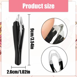 WELANE Professional Eyebrow Tweezer, 1 PCS Stainless Steel Slant Tip Tweezer for Facial, Brow, Ingrown Hair Removal (Black)