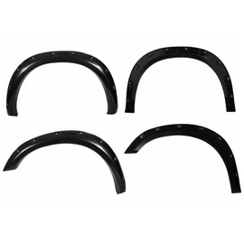 Fender Flares Compatible With 2010-2016 Dodge Ram 2500 3500, Front Rear Right Left Wheel Cover Protector Vent Pocket Style Black Smooth Finish by IKON MOTORSPORTS, 2011 2012 2013 2014 2015