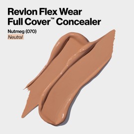 Revlon ColorStay Flex Wear, Full Cover Non-Creasing Concealer, Infused with Hyaluronic Acid & Vitamin E, Flexible Longwear, 070 Nutmeg, 0.34 fl oz.