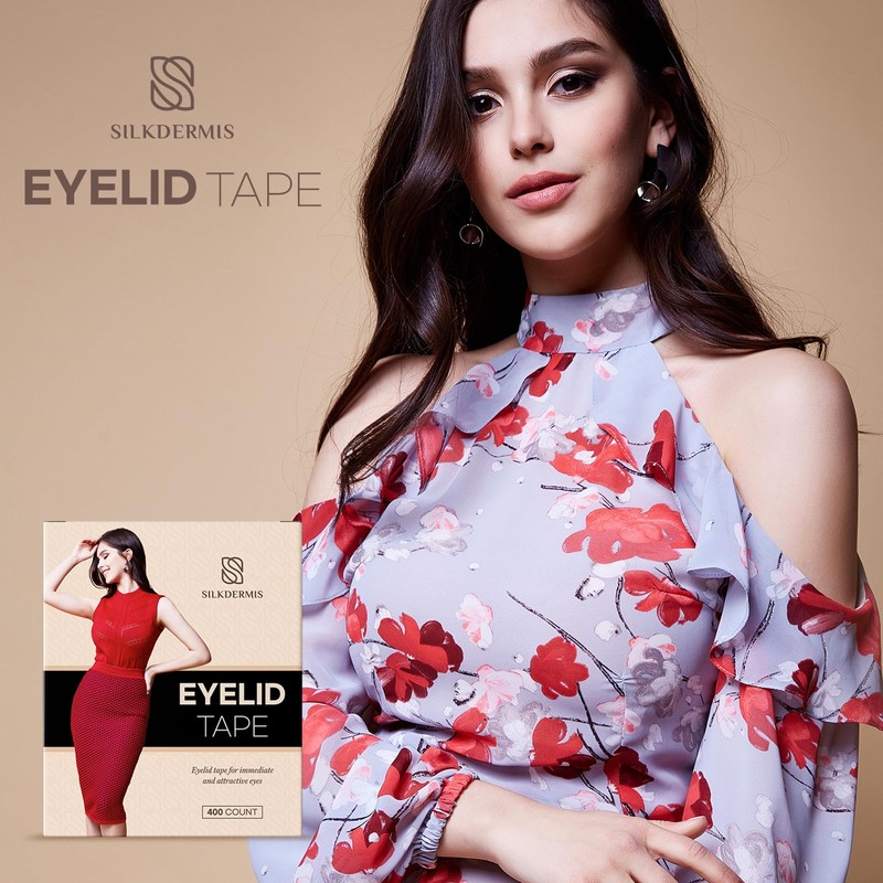SILKDEMIS Professional Eyelid Tape 400Pcs (4mm,5mm,6mm,7mm), Eyelid Tape for Hooded