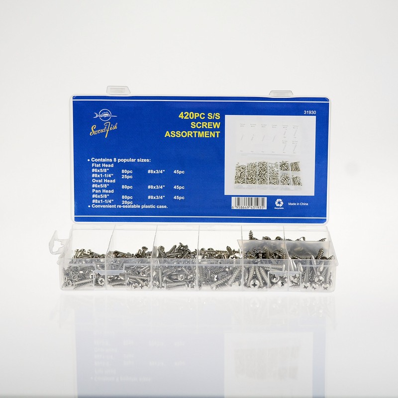 SWORDFISH 31930-420pc Stainless Steel Screw Assortment