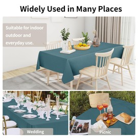 Easy-Going - Mantel rectangular de lino sintético impermeable, a prueba de derrames, resistente a las manchas, tela decorativa sin arrugas, para cocina, comedor, fiesta, bodas, restaurantes (60 x 102