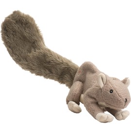 HuggleHounds Plush Dog Toy - Fuzzy Dog Toy, Soft Fleece, Interactive Durable Stuffed for Small and Large Breeds with Squeaker - Feller Squirrel, Small
