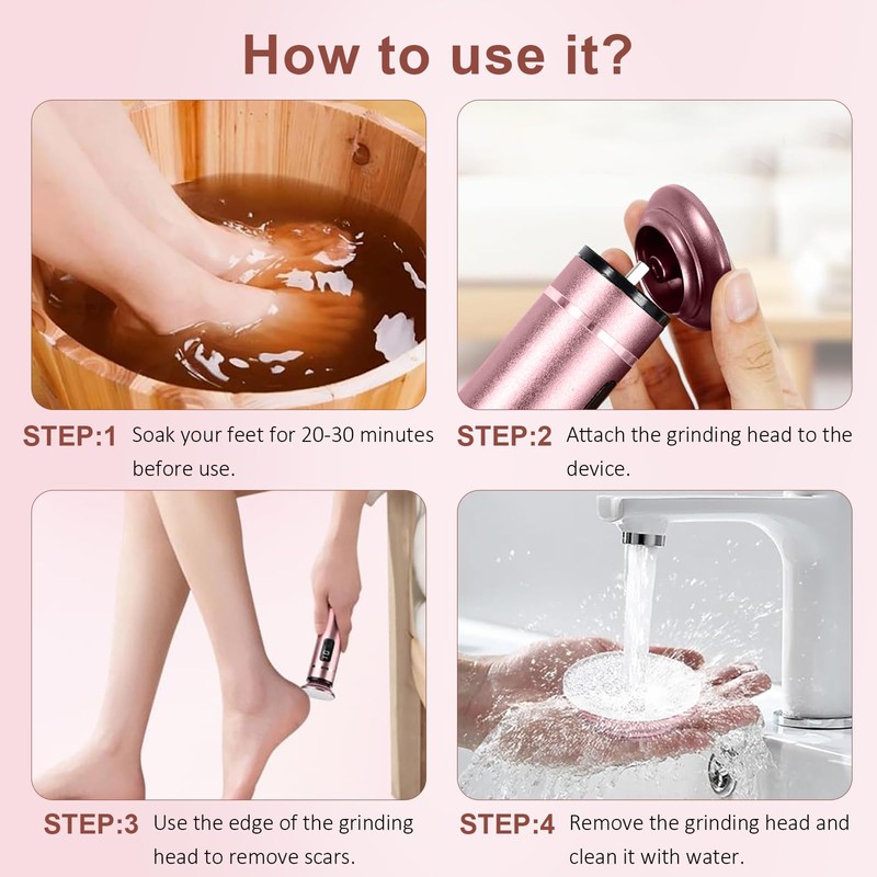 Hengrongshen Elektrischer Hornhautentferner 2 in 1,Hornhaut Entfernen Fuß Elektrisch mit