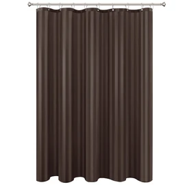 Biscaynebay - Cortina de ducha de tela o forro de 72 x 72 pulgadas, cortinas de baño de damasco repelente al agua café a rayas lavables a máquina