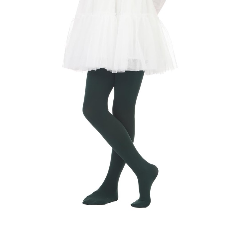 Paralinda Girls Semi-Opaque Tights 50 Den (6-8, Forest Green)