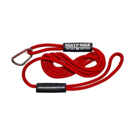 Boat Throw Rope- Double Braided Nylon Rope, Stitched Loops and Floats by Boat Lines and Dock Ties (Red Hook and Loop, 15 feet)