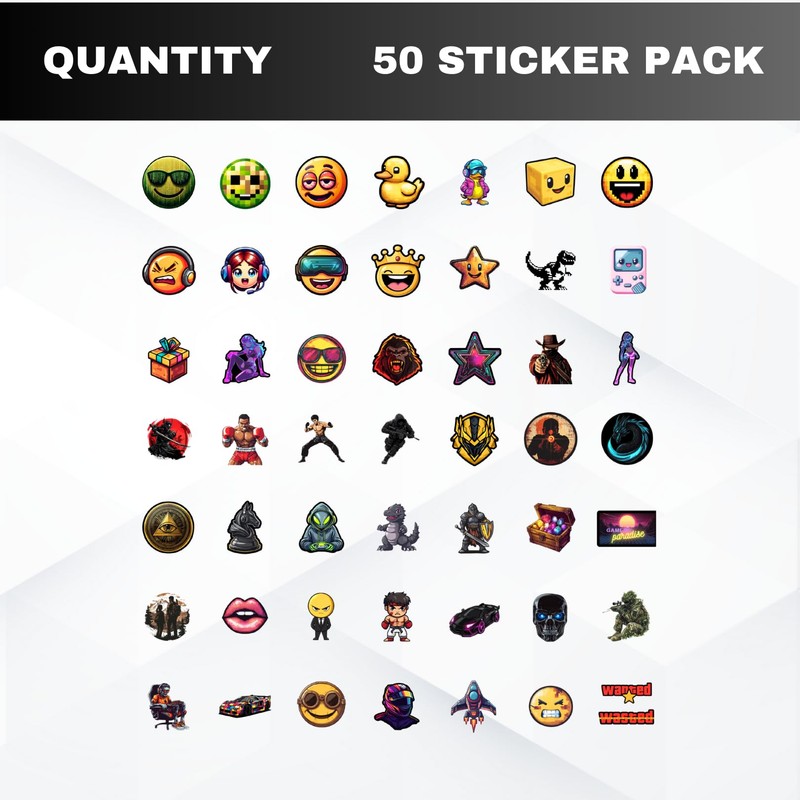 HNTR Gamer Stickers | 50 Epic Gaming Decals