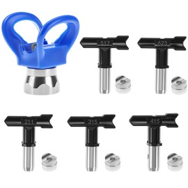 QWORK 6 Pack Airless Paint Sprayer Nozzle Tips Set, Reversible Spray Nozzle Tips (211,315,415,517,623), for Airless Spraying Machine