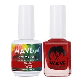 WAVEGEL Soak-Off Gel & Nail Lacquer Matching Duo Set - Simplicity Collection - #W62 Maniac I 0.5 Oz