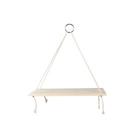 Wooden Large Decor Hanging Wall Shelves w Rope 13.375x5.25" Floating Triangle Shelf