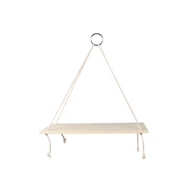 Wooden Large Decor Hanging Wall Shelves w Rope 13.375x5.25" Floating Triangle Shelf