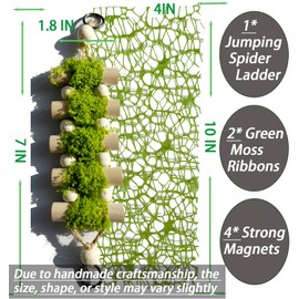 Heyshapeing Jumping Spider Rope Bridge, Handmade Solid Wood Climbing Suspension Bridge, Spider Jumping Platform, Decorative Accessory for Small Reptile Enclosures, Perfect for Jumping Spider Habitats