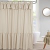 DOSLY IDÉES Ruffled Farmhouse Shower Curtain,Camel Fabric,Country and Chic Style,72x72