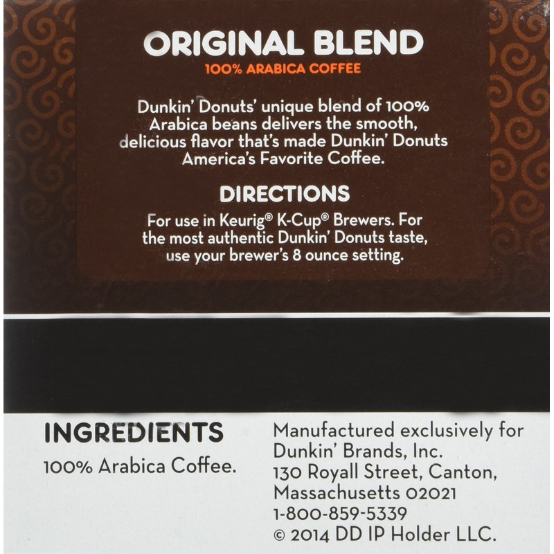 Dunkin' Donuts Original Blend Medium Roast Coffee, 12 K Cups